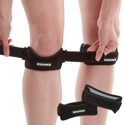 Bodyprox Patella Tendon Knee Strap, 2 Pack Knee Pain Relief Support Brace for Hiking, Soccer, Basketball