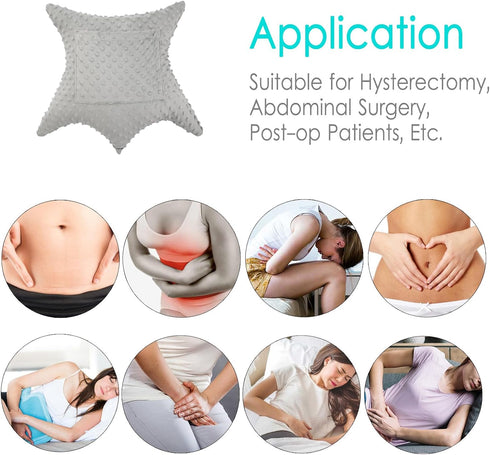 HapiPoppy 2 Tummy Star Shape Hysterectomy Recovery Pillowy for Hysterectomy Recovery Must Haves with Pockets Products