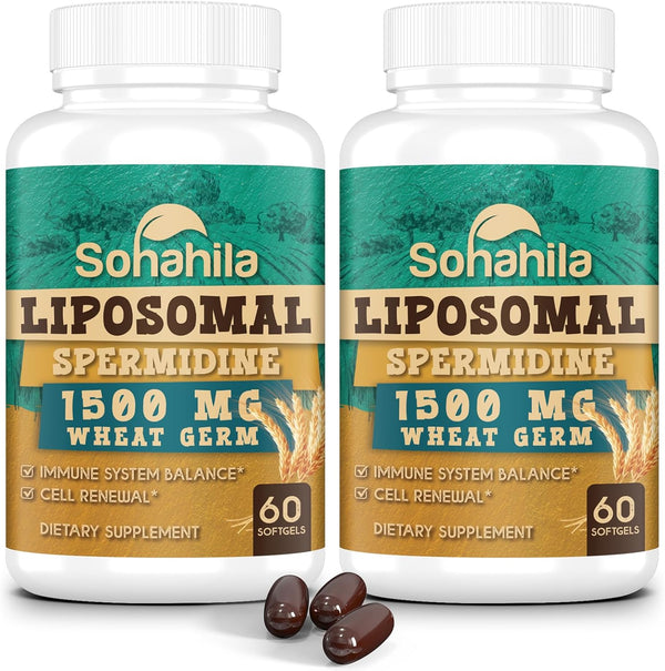 Spermidine Supplement 15 MG, 99% Purity, 120 Softgels for Cellular Renewal, Aging Defense, Energy