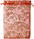 SUNGULF 100pcs Organza Pouch Bag, 6"x9" Drawstring Gift Candy Bag for Jewelry Party Wedding Favor (Red Snowflake)