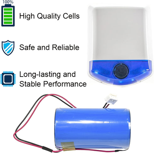 HQRP 3.6V Lithium Thionyl Chloride D-Size Battery Compatible with ALEXOR Wireless Outdoor Siren WT4911BATT ADT