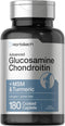 Horbaach Glucosamine Chondroitin with MSM & Turmeric, 180 Coated Caplets, Non-GMO