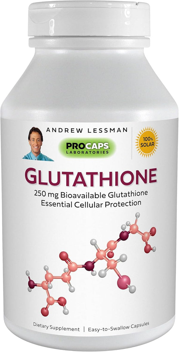 ANDREW LESSMAN Glutathione 250 mg - 60 Capsules - Bioavailable Powerful Antioxidant, Supports Immune Health