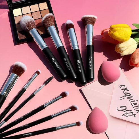Makeup Brushes Set BEAKEY, Professional Foundation Eyeshadow Concealer Blush Powder Bronzer Applicator