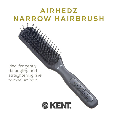 Kent AH11G Airhedz Pro Narrow Pin Hair Brush - Fine Pin Detangler - Non-Scratch