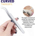 Sivote Eyelash Tweezers, 2-Pack, Stainless Steel Lash Tweezers for Eyelash Extensions, Matte Silver