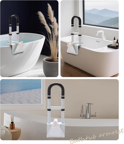 YUAN LIN 3.1 6.7 Inch 300 lbs Adjustable Bathtub Handle and Grab Bar, Bathtub Safety Rail with Non-Slip Grip
