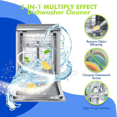 Dishwasher Cleaner and Deodorizer Tablet 25 Count, Deep Cleaning Tablet for Limescale, Mineral Buildup, and Odor