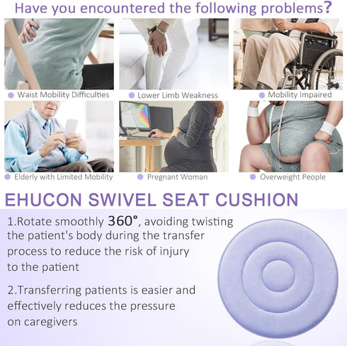 360 Chair-17.7"X17.7" Swivel Seat Cushion Degree Rotating Seat Cushion Light Weight Portable Pivot Disc Pad