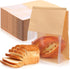 Xaajooio 100 Pack 11.3"x8.7"x4.3" Large Paper Bread Bags with Tin Tie Tab Lock,