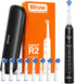 Bitvae R2 Rotating Electric Toothbrush for Adults, 8 Brush Heads, 5 Modes, Black