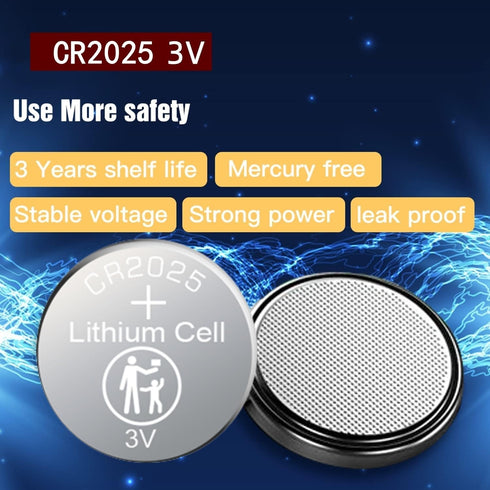 40 - CR2025 Battery, 3v Lithium Button Cell Coin Batteries