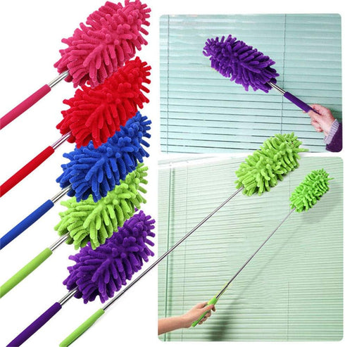 Microfiber Mini Duster Cleaning Brush Dust Cleaner Hand Duster Extendable Handle Soft Fans for Indoor Home Ceiling Cleaning(Purple) by SEIWEI
