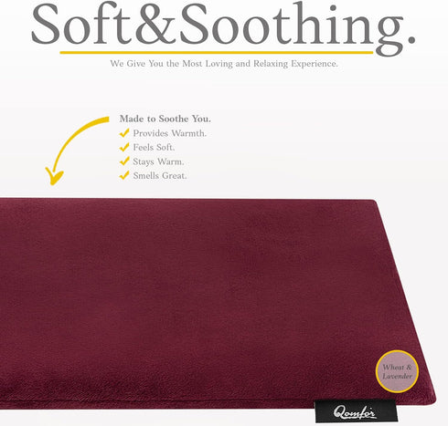 Microwave Heating Pad - Large Microwavable Heat Pack for Neck and Shoulders Pain Relief - Bourgondy