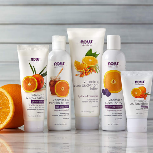 NOW Foods Vitamin C and Manuka Honey Gel Cleanser - 8-Ounce, Brightening System for Healthy Skin