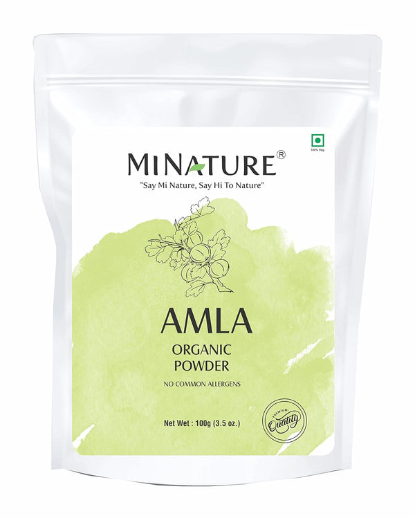 Amla Powder (Amla Fruit Powder) by mi nature | USDA Organic | 100g (3.5 oz) | High in Vitamin C & Antioxidants