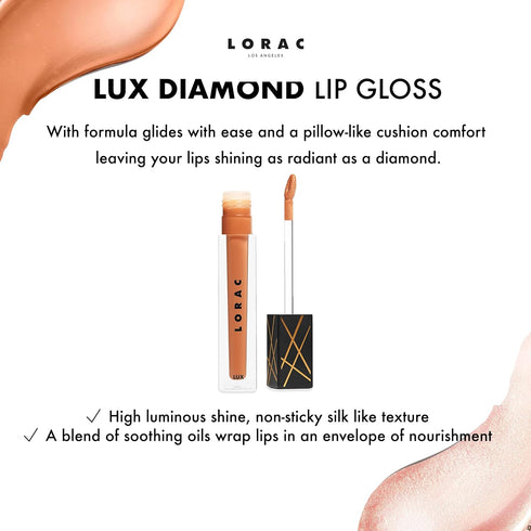 LORAC LUX Diamond Lip Gloss, Multi-Dimensional Shine, Non-Sticky, Long Lasting