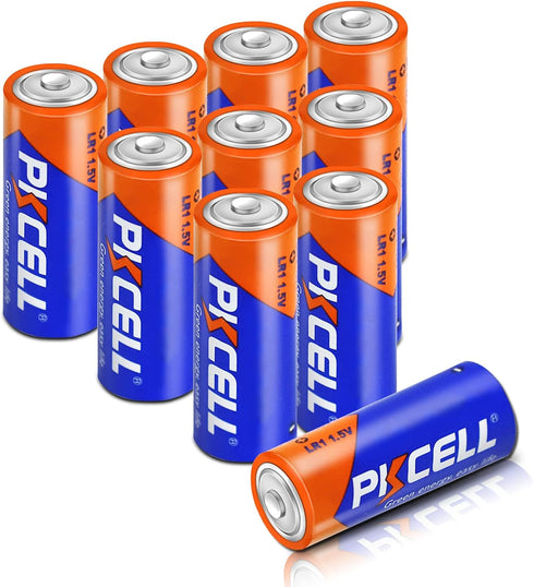 PKCELL 10 Counts 1.5V E90 LR1 MN9100 N Size Alkaline Batteries