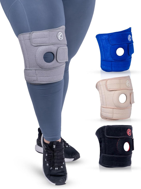 KARM Plus Size Knee Brace for Women & Men - Adjustable Support for Meniscus Tear, Arthritis Pain, Gray
