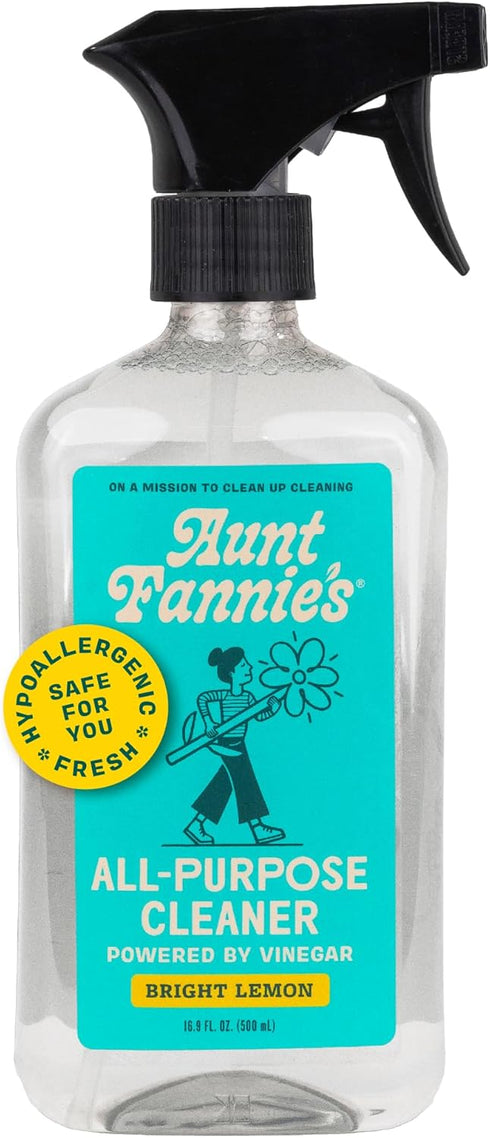 Aunt Fannie's All Purpose Household Cleaner, Multi-Surface Spray, Powered by Vinegar, Lemon Scent