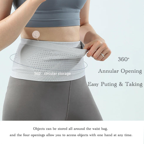 ?????????????? ?????? Insulin Pump Belt, Diabetic Waist Belt with 4 Large Pockets, Breathable for Sleeping (Grey, 30-35 inch)