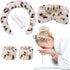 Canitor Spa Headband Wrist Bands Set with Hair Clips, Non Slip Puffy Terry Cloth Makeup Headband for Washing Face