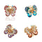Ruihfas Fashion 4Pcs Rare Crystal Rhinestone Butterfly Bangs Clip Bow Hair Claw Gripper for Women