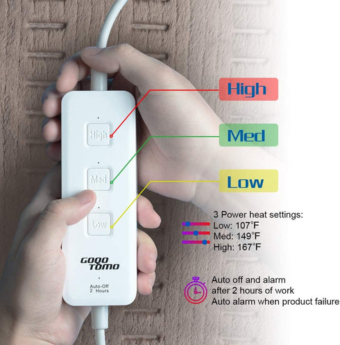 Heating Pad with Fast-Heating Technology for Back/Waist/Abdomen/Shoulder/Neck Pain Relief - Moist and Dry Heat Therapy