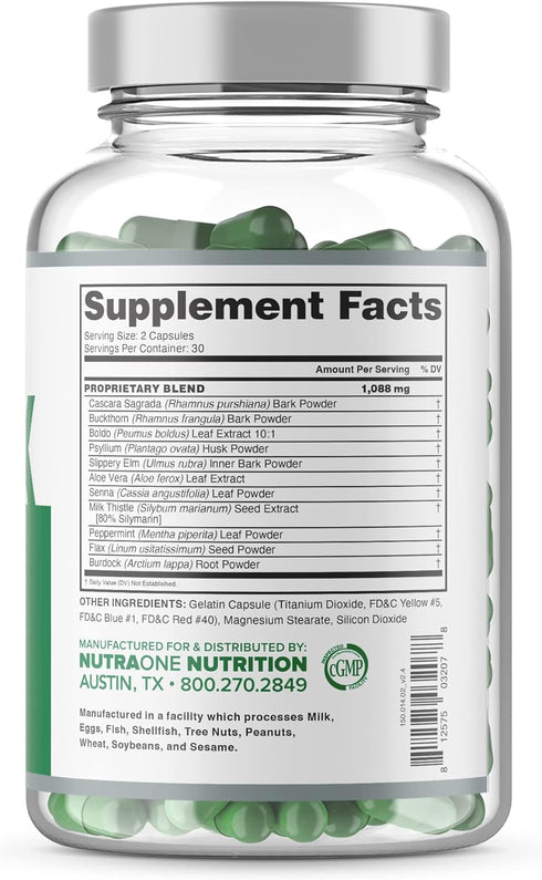 NutraOne DetoxOne 30 Day Extra Strength Detox Cleanse for Healthy Digestive Function and Weight Loss