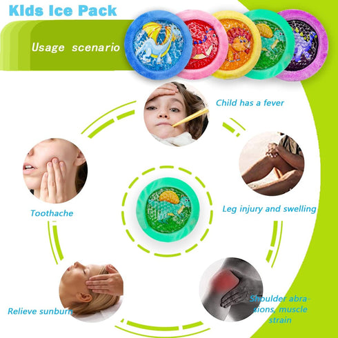 Dinosaur Ice Pack, Kids Hot or Cold Gel Cooling Pad, Reusable for Medical Health, Swelling, Pain Relief