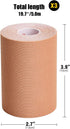 3 Pack Kinesiology Tape, Water Resistant Muscle Support Adhesive Sport Tape for Pain Relief, Tan 4in 5.5yd