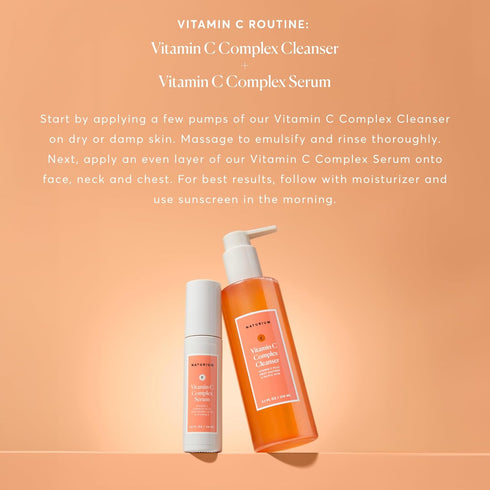 Naturium Vitamin C Complex Cleanser, Gently Exfoliating Foaming Face Wash Gel with Phytic Acid, 7.1 oz