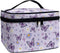 Purple Butterfly Makeup Bag - Cute Floral Cosmetic Organizer for Women, Portable Toiletry Case for Travel