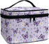Purple Butterfly Makeup Bag - Cute Floral Cosmetic Organizer for Women, Portable Toiletry Case for Travel