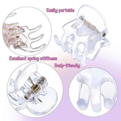 Multi-Color Small Hair Clips, Non Slip Hair Claw for Girls & Women, 48Pcs (Black and White)