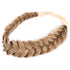 Messy Wide 2 Strands Synthetic Hair Braided Headband, Classic Chunky Braid Elastic Stretch Hairpiece, Dark Blonde