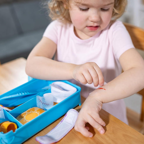 Set 3+ Melissa & Doug Boo-Boos & Bandages Reusable First Aid Pretend Play for Ages - FSC Certified