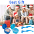 Denture Cleaner Box and Brush Set - 2 Pack Portable Denture Bath Case with Basket + 2 Pack Brushes (Light and Dark Blue)