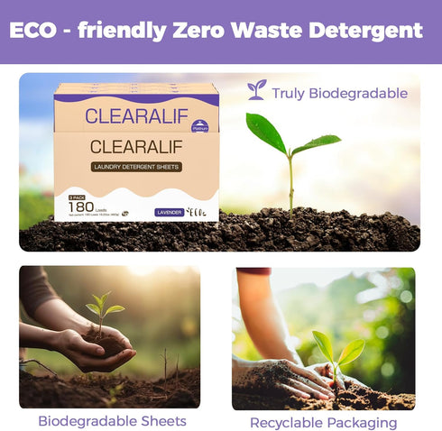 Laundry Detergent Sheets Up to 180 Loads, Fresh Lavender - Eco-Friendly, Great for Travel, Apartments, Dorms