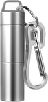 Small Pill Case, Portable Metal Keychain Holder, Waterproof Mini Stainless Steel Pill Organizer for Travel Purse Pocket
