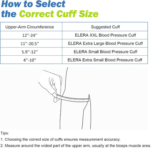 XXL Blood Pressure Cuff (22-60CM) Compatible with Omron 9”-24”, Extra Large BP Replacement Cuff with 6 Connectors