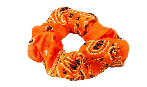 Orange Knotted Bandana Headbands and Scrunchies for Women and Girls
