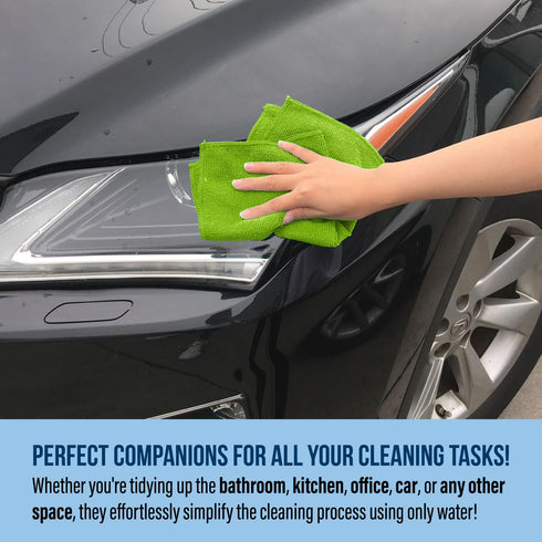 GREEN LIFESTYLE Microfiber Cleaning Cloth 50 Pack | Multicolor | 11.5" x 11.5" | Borderless Microfiber Towels for