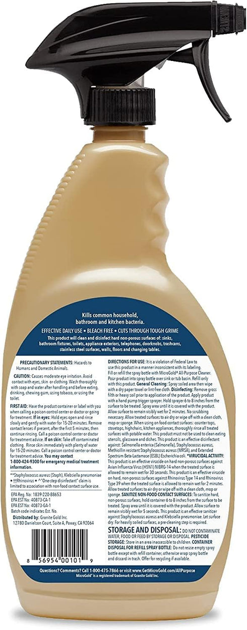 All-Purpose Cleaner Spray, Kills 99.9% of Bacteria and Viruses, Bleach Free, 24 Fluid Ounces, 6 Pack
