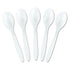 Plasticpro Heavyweight Disposable White Plastic Tea Spoons, Pack of 50 Count
