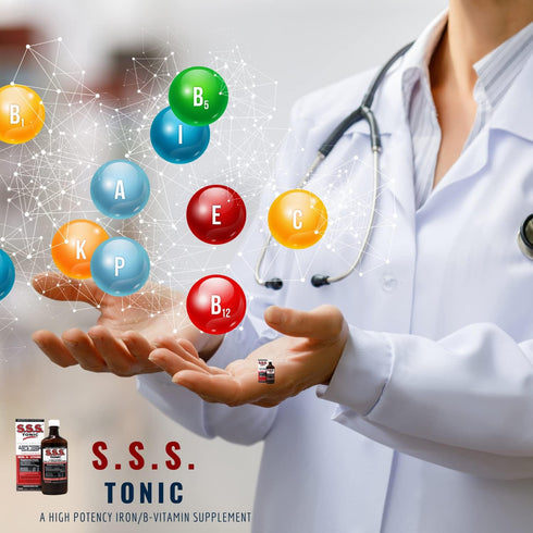 S.S.S. Tonic 10 Fl Oz, Iron and Vitamin B Supplement, High Potency Vitamins, Bottle (Pack of 1)