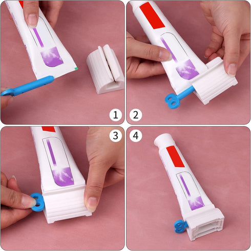 3pcs Rolling Tube Toothpaste Squeezer Holder Stand for Bathroom Accessories, Mix Color
