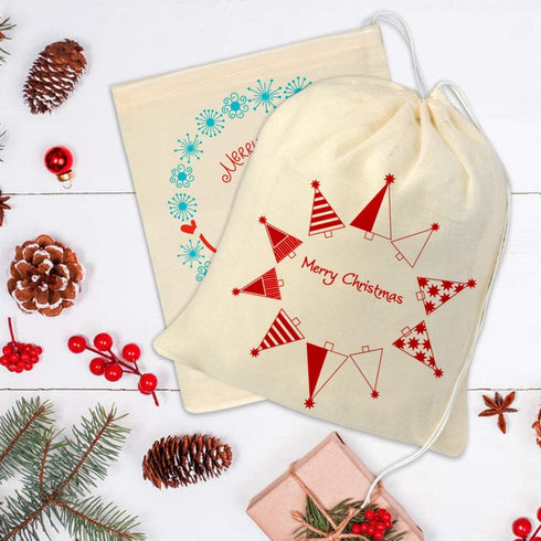 Tayfremn 100pcs Wedding(6 7.9 inches) Cotton Drawstring Bags, Reusable Muslin Bag Natural Cotton Bags with Drawstring