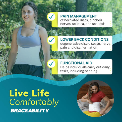 BraceAbility Plus Size Back Brace for Lower Back Pain Relief, Bariatric Support Belt for Injury Recovery (7XL)
