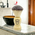 Parker Synthetic Shaving Brush, Faux Cream Handle, Stand Included